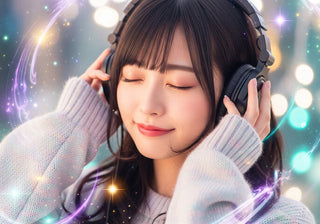 集音器の音量つまみを調整する手元を写した、耳と機器に優しい安全音量の目安を伝える写真