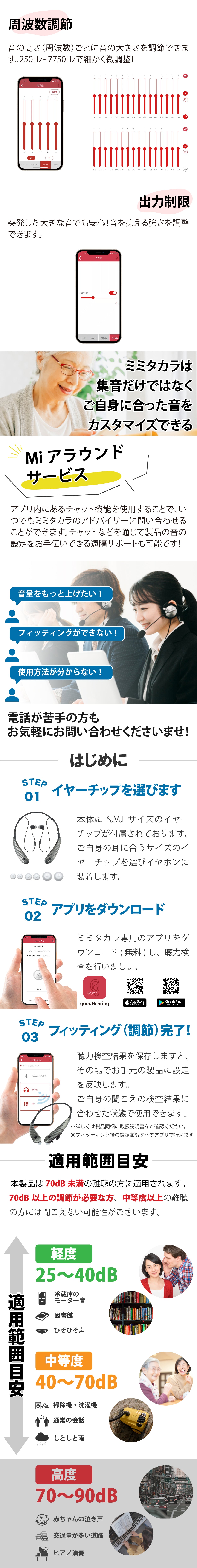 Mimitakara（ミミタカラ）集音器 ー UP-6EB3 ｜ 充電式デジタル首かけ型集音器［両耳用］【適応聴力：軽度・中等度】