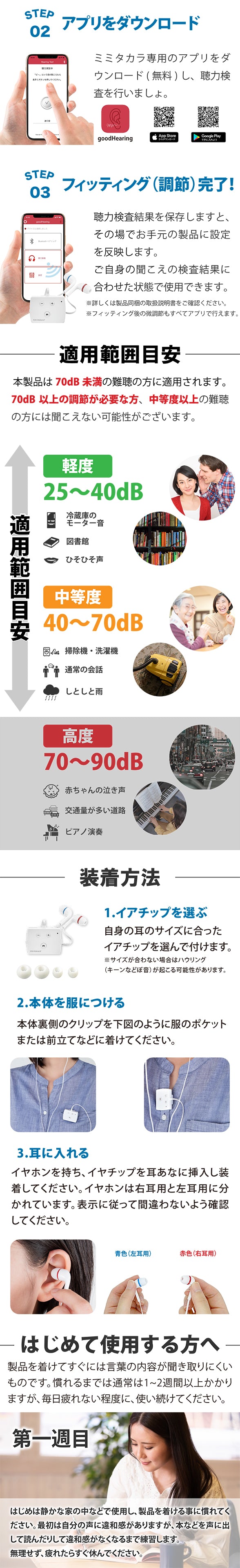 Mimitakara（ミミタカラ）集音器 ーUP-6E52 ｜充電式デジタルポケット型集音器［両耳用］【適応聴力：軽度・中等度】