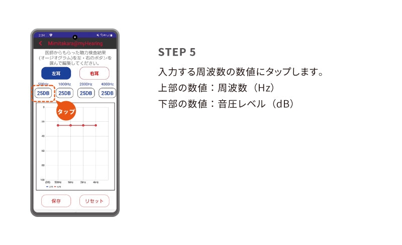 6.オージオグラム入力