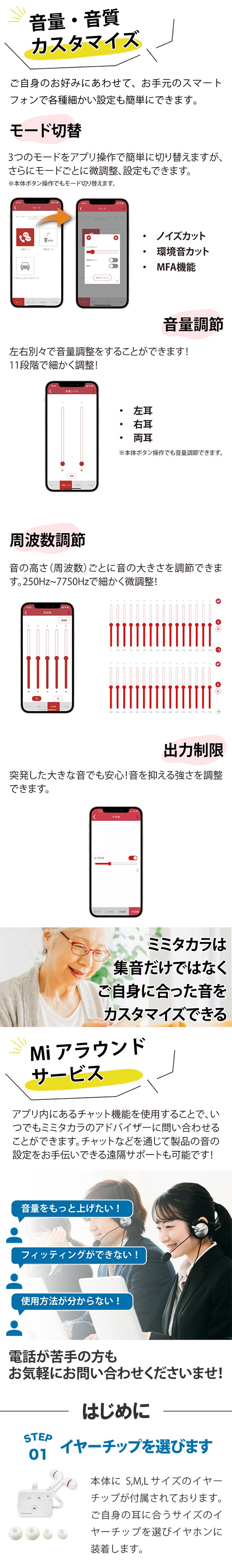 Mimitakara（ミミタカラ）集音器 ーUP-6E52 ｜充電式デジタルポケット型集音器［両耳用］【適応聴力：軽度・中等度】
